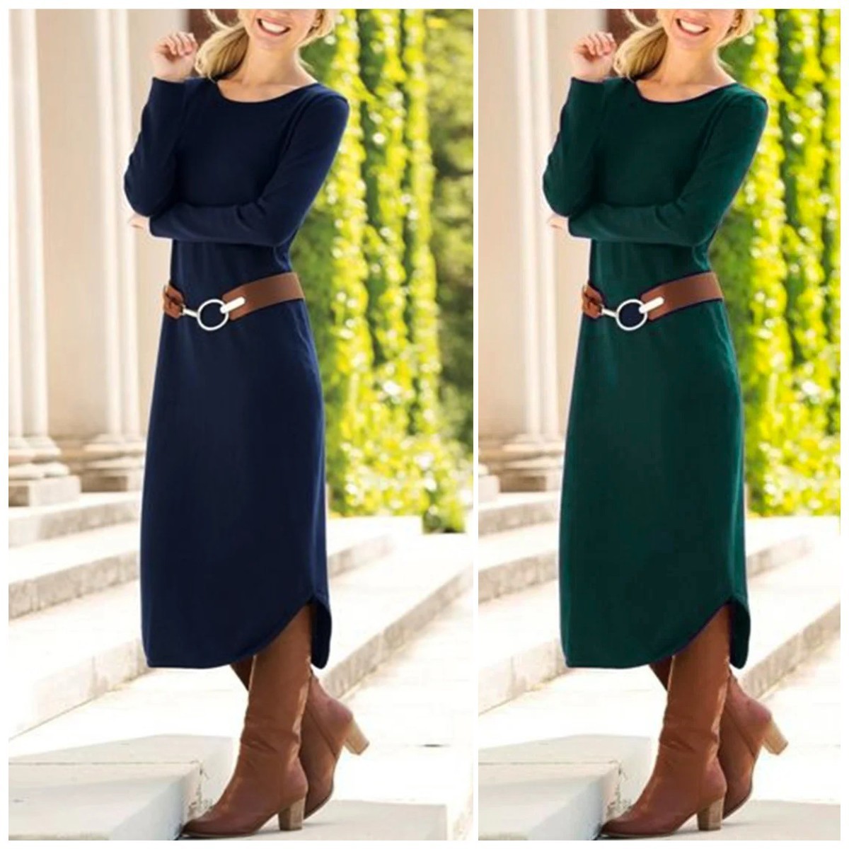 New Women's Solid Color Dress