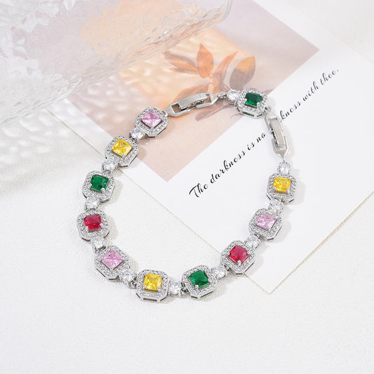 Adjustable Color Zircon Bracelet For Women